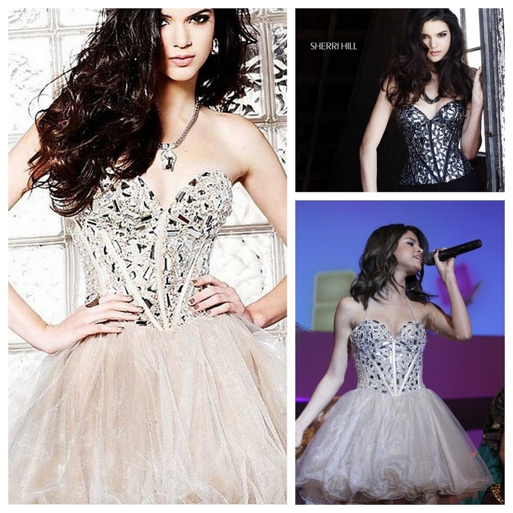 Sherri Hill Beaded Corset Tulle Mini 4 Homecoming Glam Formal Cocktail Fairy